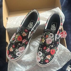 Garden Floral Black Sneakers